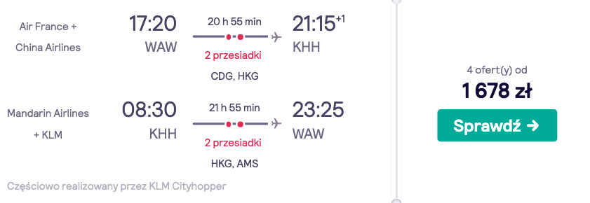 zarezerwuj loty na tajwan