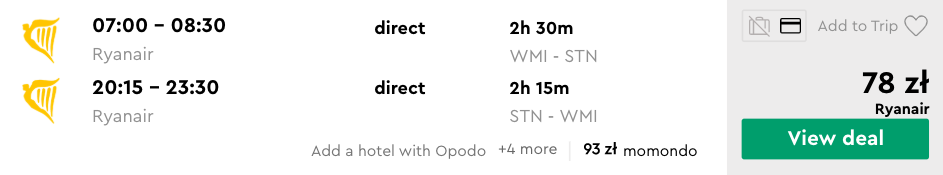 zarezerwuj loty do londynu