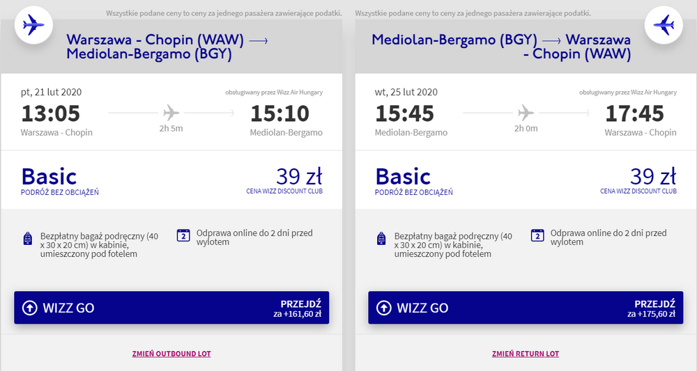 bergamo z warszawy