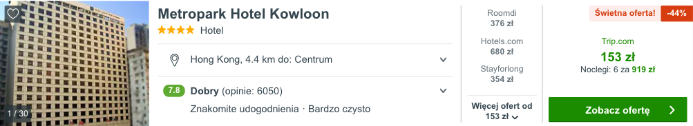 zarezerwuj hotel w hongkongu
