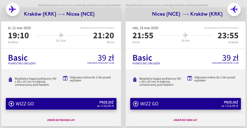 zarezerwuj loty do nicei