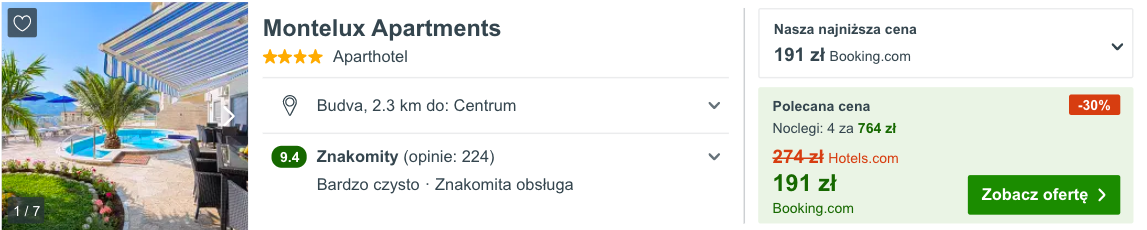 zarezerwuj hotel w budvie