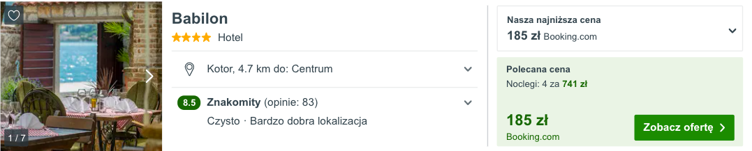 zarezerwuj hotel w kotorze