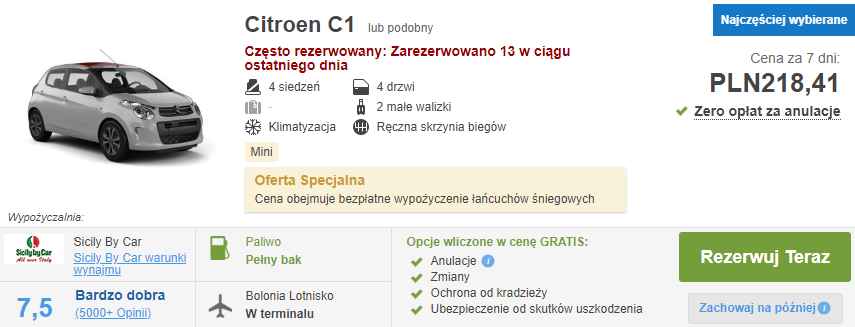 Samochód we Włoszech
