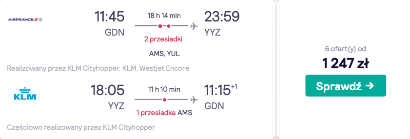 zarezerwuj loty do toronto