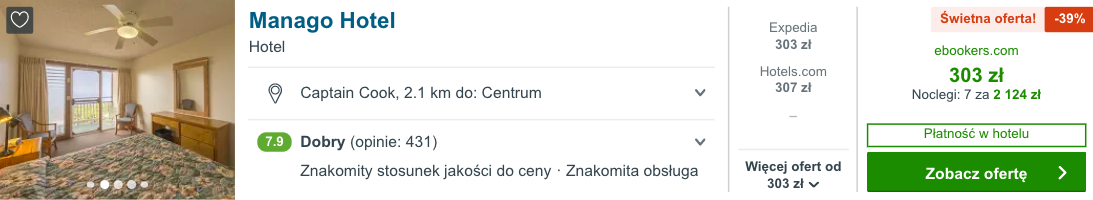 zarezerwuj hotel na hawajach