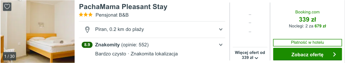 zarezerwuj hotel w piranie