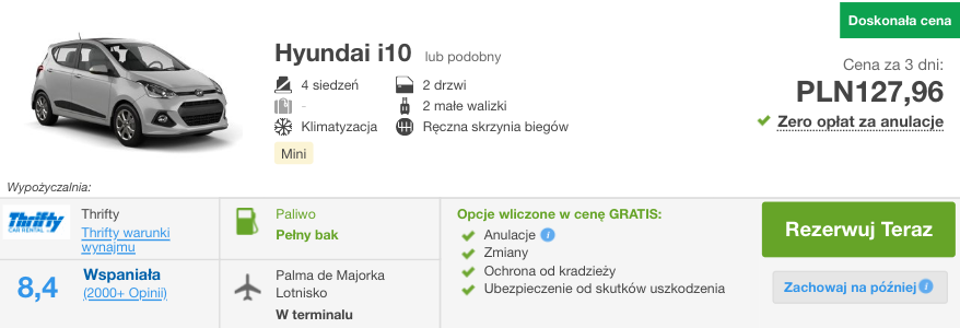 zarezerwuj auto na majorce