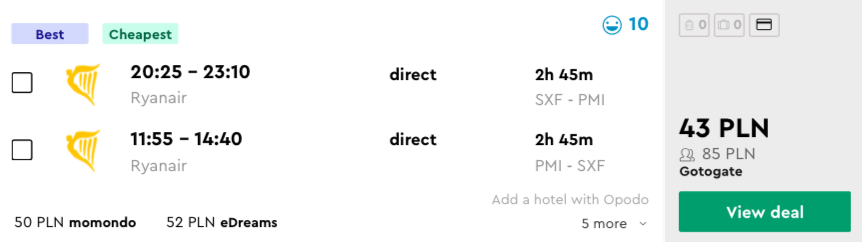 zarezerwuj loty na majorke