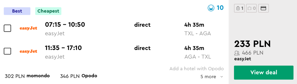 zarezerwuj loty do maroka