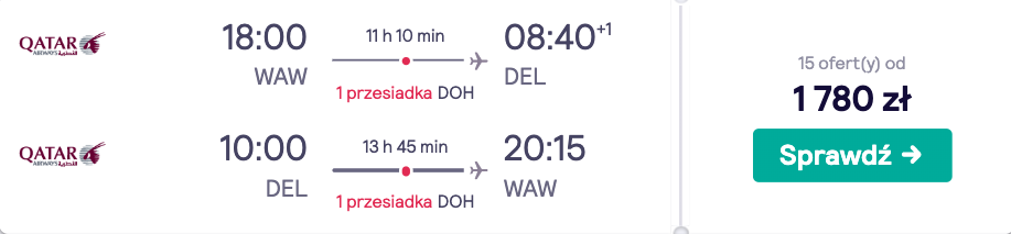 zarezerwuj loty do delhi