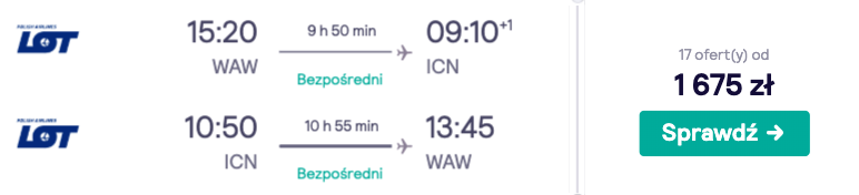 zarezerwuj loty do seulu