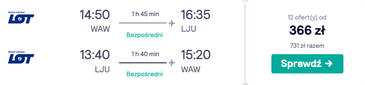 zarezerwuj loty do lublany