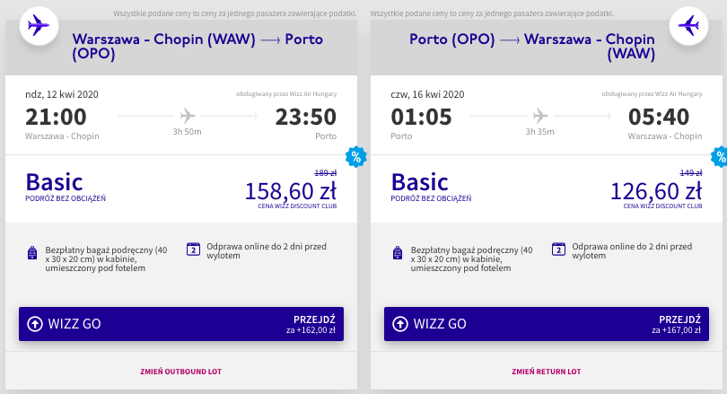 zarezerwuj loty do porto
