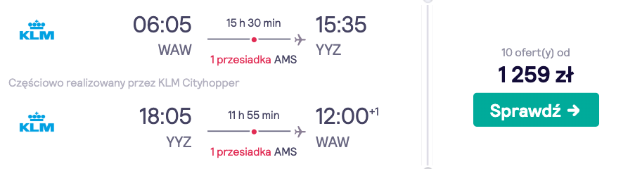 zarezerwuj loty do toronto