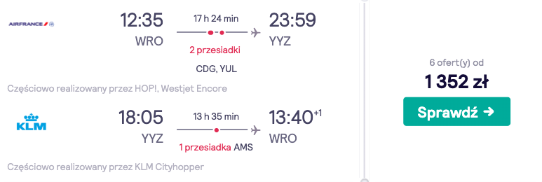 zarezerwuj loty do toronto