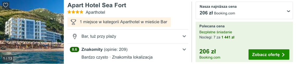 zarezerwuj hotel w barze