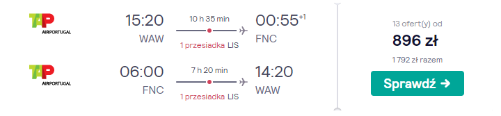 Loty na Maderę