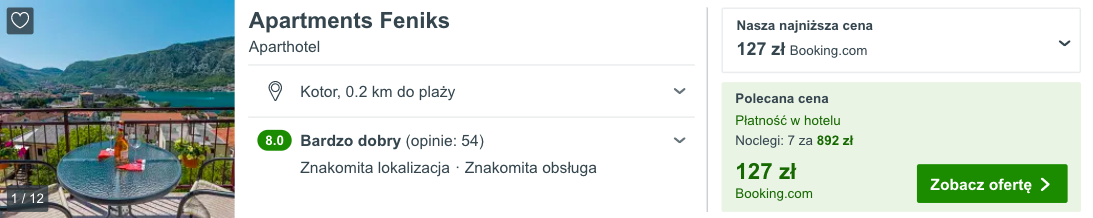 zarezerwuj hotel w kotorze