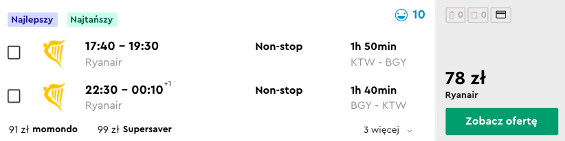 zarezerwuj loty do bergamo