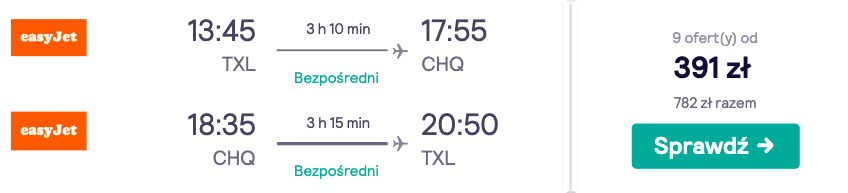 zarezerwuj loty do chanii