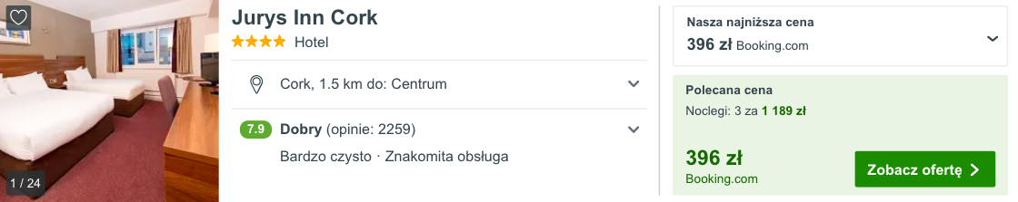zarezerwuj hotel w cork