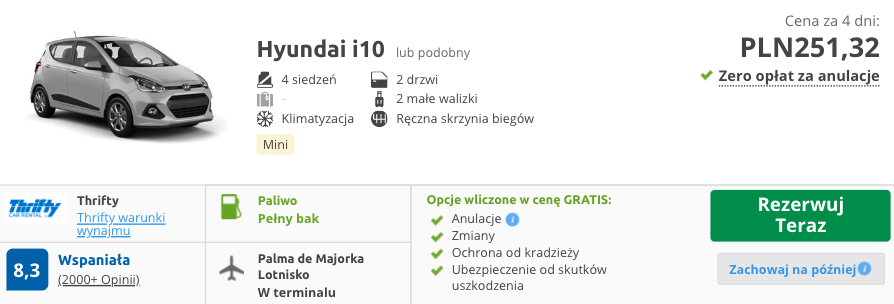 zarezerwuj auto na majorce