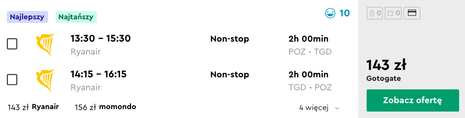 zarezerwuj loty do podgoricy