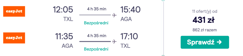 zarezerwuj loty do agadiru