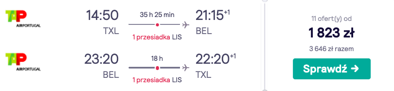 zarezerwuj loty do belem