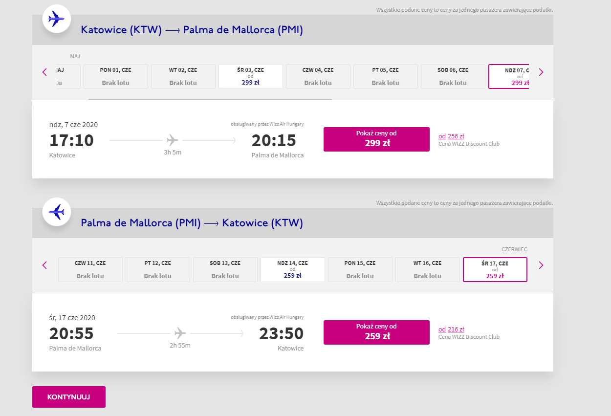 katowice palma de mallorca wizz air