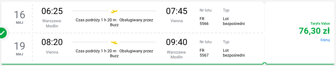 zarezerwuj loty do wiednia
