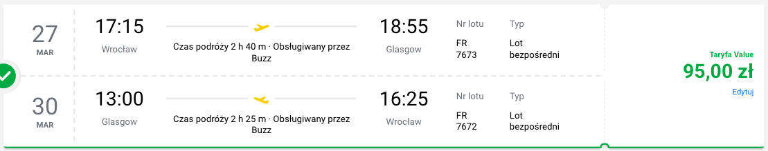 zarezerwuj loty do glasgow