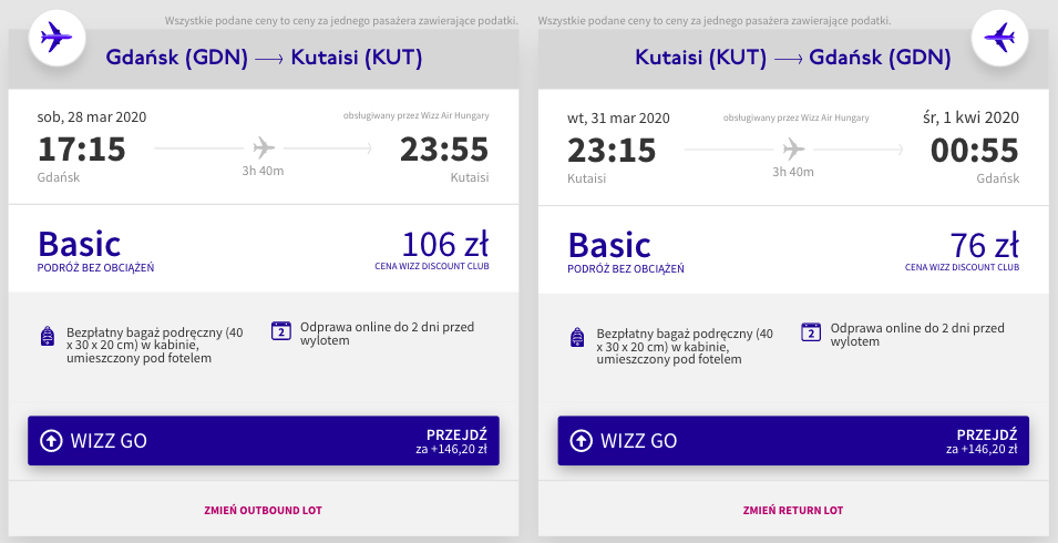 zarezerwuj loty do kutaisi