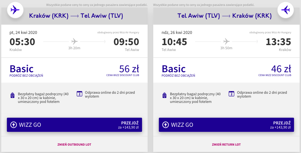 zarezerwuj loty do tel awiwu