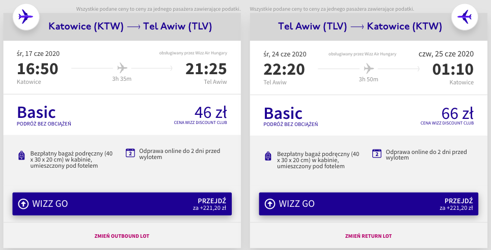 zarezerwuj loty do tel awiwu