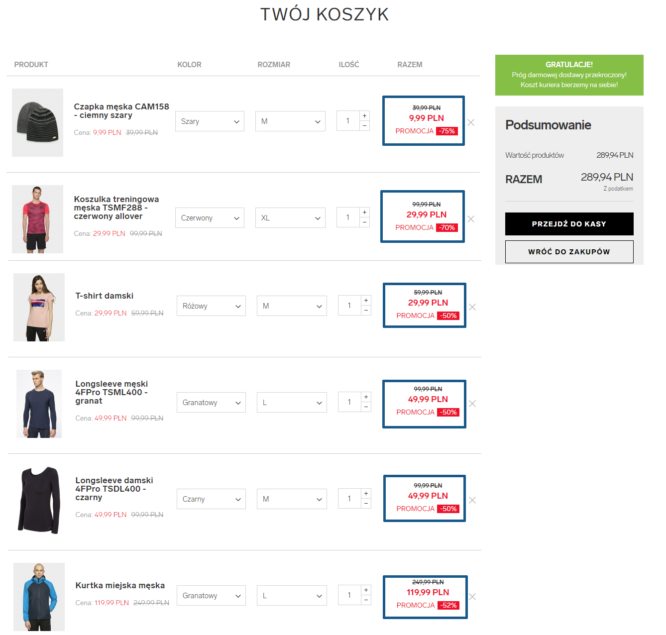 Podsumowanie zamówienia