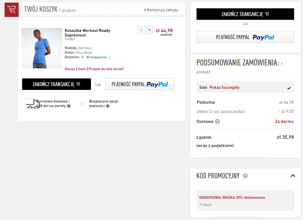 Zamówienie koszulki