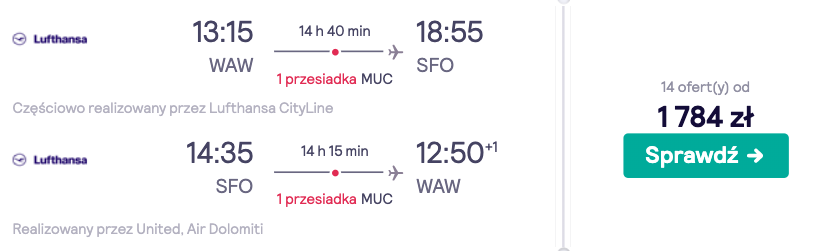 zarezerwuj loty do san francisco