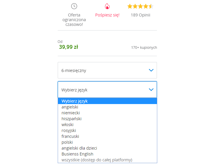 Zamówienie kursu