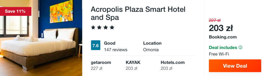 zarezerwuj hotel w atenach