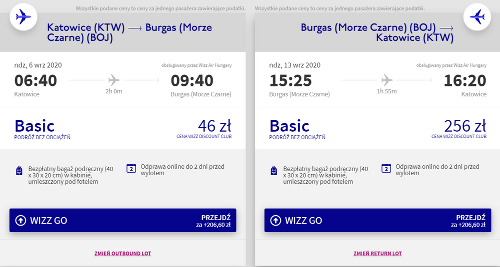 loty do bułgarii