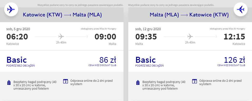 Loty na Maltę