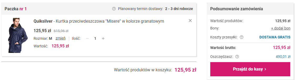 rezerwacja kurtki