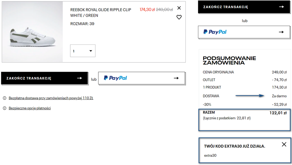 reebok buty promocja