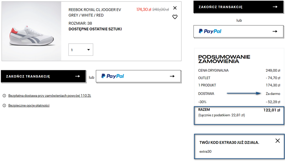 reebok buty promocja