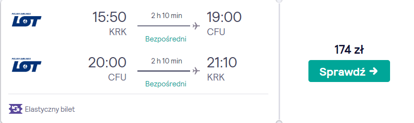 zarezerwuj loty na korfu