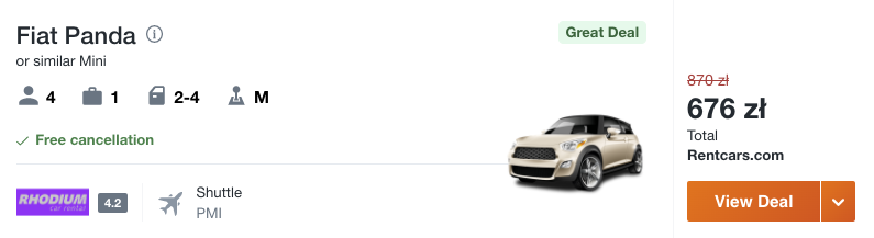 zarezerwuj auto na majorce