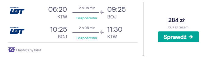 Loty do Bułgarii