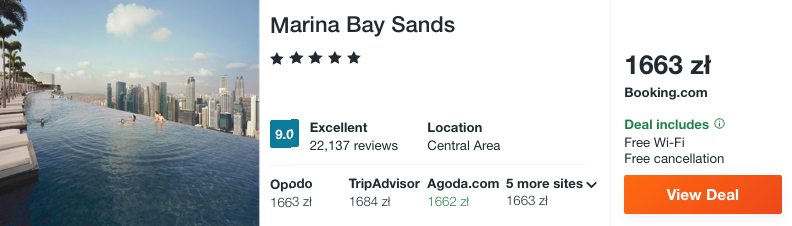 zarezerwuj hotel w singapurze